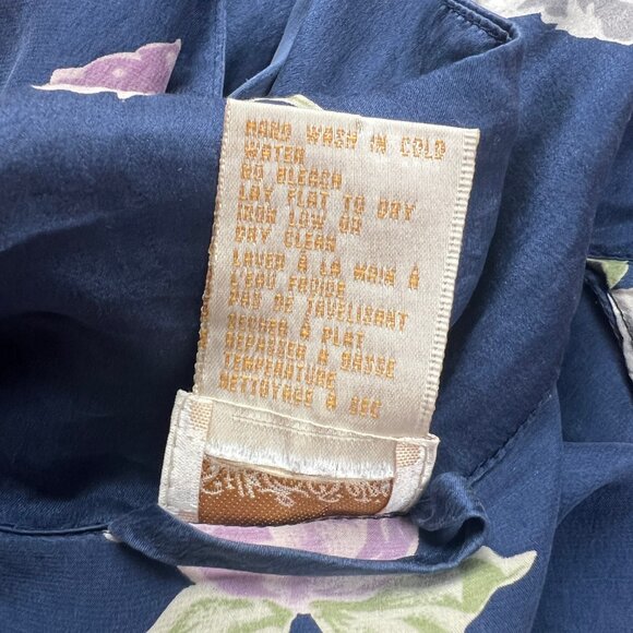 Vintage 100% Silk Floral Print Robe Kimono Duster Cardigan Lounge Quiet Luxury - Picture 5 of 7